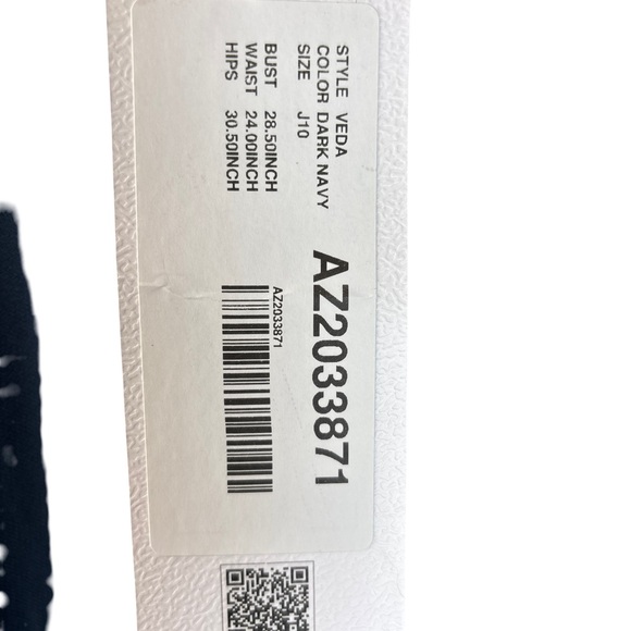 New Azazie Veda Dark Navy Blue Junior Bridesmaid Formal Girl Dress NWT - Picture 5 of 7